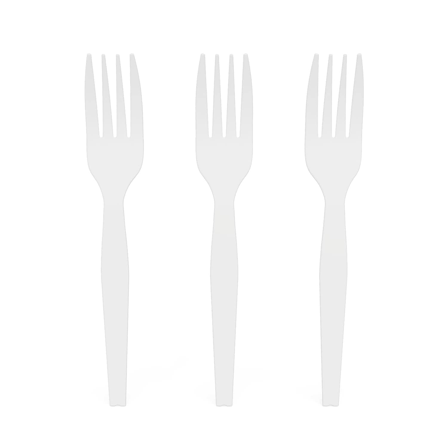 Staples Perk Polystyrene Fork, Medium-Weight, White, 2000/Carton (PK58698/PK5VS)