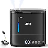 JRD Humidifiers for Bedroom, Ultrasonic Humidifier 4L for Large Room, Cool Mist Top-Fill, 40H Run, 12H Timer, 360° Nozzle, Aroma Diffuser, 7-Color Night Light for Home, Office, Baby, Pets, Plants