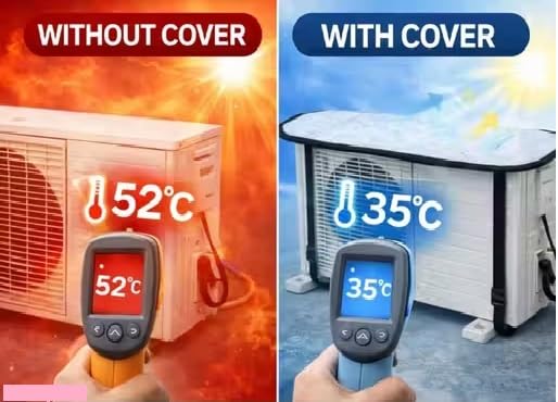 Image of Split Ac Cover Outdoor Unit Cover Polyester | Heat-Insulated, Weather-Resistant Protection | Extend AC Lifespan & Boost Energy Efficiency ac outdoor unit protector (PANI WALA OUTDOOR)