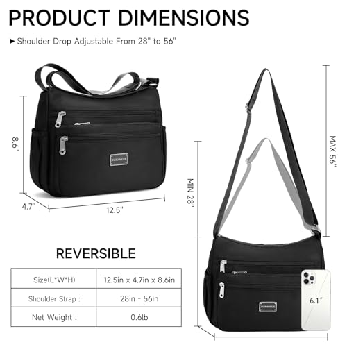 Crossbody Purse for Woman Large Nylon Shoulder Bags for Ladies Multi-Pocket Design with Adjustable Strap4