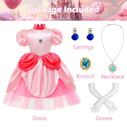 Disfraz de princesa rosa para niñas 7-8 años miniatura 2