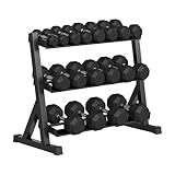 Premium Rubber Coated Hex Dumbbell Weight Set With Rack, Multiple Packages,210LB/350LB/450LB/550LB for Home Gym, Coated Hand Weights for Strength Training, Workouts
