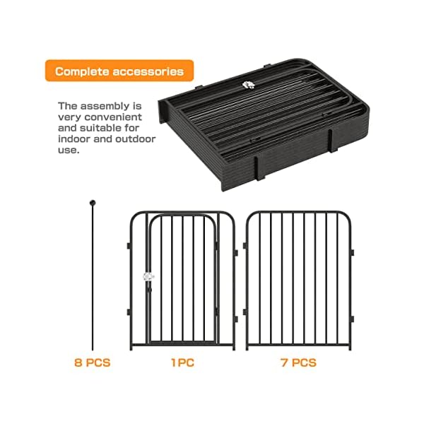 Dog-Playpen-8-Panels-Dog-Pen-Indoor-Outdoor-32-Inch-Height-Puppy-Playpen-Pet-Fence-Gate-with-Doors-for-LargeMediumSmall-Dogs-Exercise-Pen-for-Yard-Camping 32-Inch Height Puppy Playpen