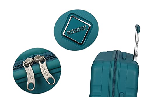 Image of American Tourister Hard Luggage Set of 3 Trolley Bags with TSA Lock,Secured Zipper,Spacious Interior with Wet Pouch (S.Green)