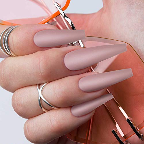 image for Maitys 240 Pieces 10 Colors Extra Long Colorful Matte False Nails Matt