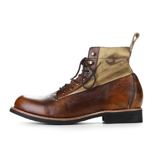 Mens Casual Leather Shoes Ankle Chukka Boots Lightweight Warm Fur Lining Walking Driving Shoes for Male