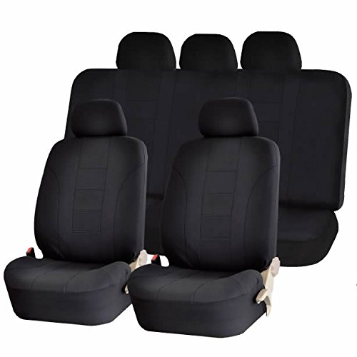 Universal Full Set of Car Seat Covers - Solid Black UAA002