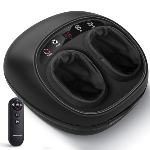 MASGRE Foot Massager with Heat, Deep Kneading Therapy Compression, Shiatsu Feet Massager Machine for Plantar Fasciitis, Neuropathy Pain, Birthday Gifts for Women Mom Men Dad