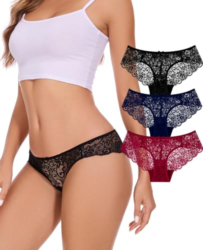 Image of Sunm Boutique Sexy Underwear for Women, Cheeky Lace Women's Panties, Breathable Bikini for Ladies