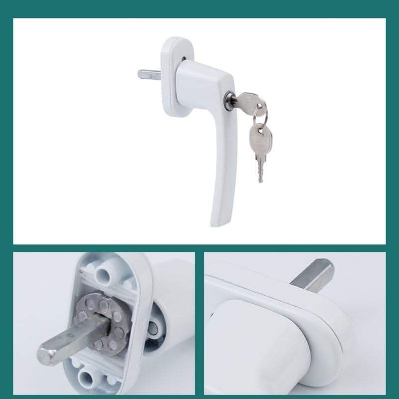 Maniglie per finestre Bianche con Serratura, Set di Sicurezza per Porta del Balcone in PVC