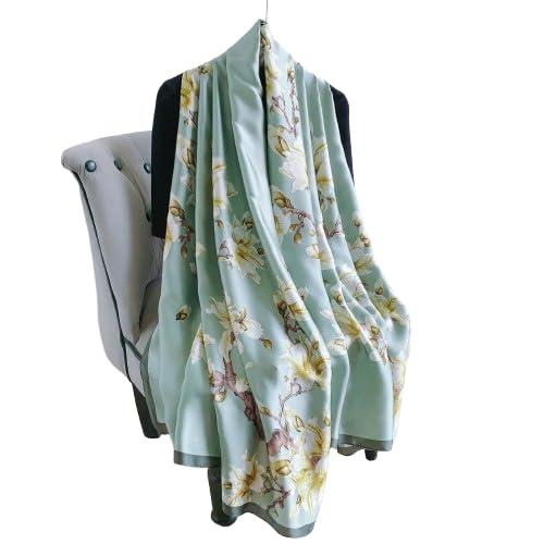 Image of MALINA Women's Polyester Silk Satin Stole Scarf - Soft Lightweight Fashion Wrap, Elegant Floral & Gradient Design, summer stole,Scarf For Women,Premium Stole,Large Size 180x90 cm'
