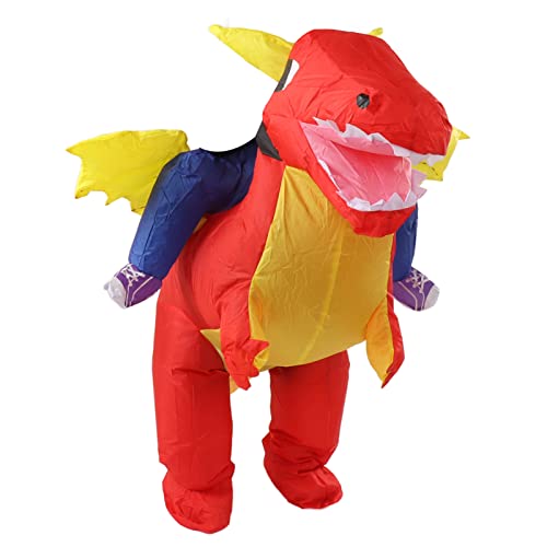 Costume gonflable de dinosaure drôle d'équitation rigide et sûr pour déguisement adulte