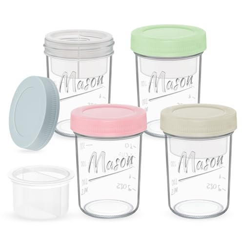Xyptorix 16oz Overnight Oats Containers with Lids, 4 Pack Glass Mason Jars by Xyptorix - Used condition - CA$25.51