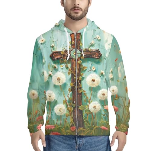 Men's Full-zip Sweatshirt‌,Polyester Fabric Cooling With Drawcord Fashion Hoodies,Active Shirts