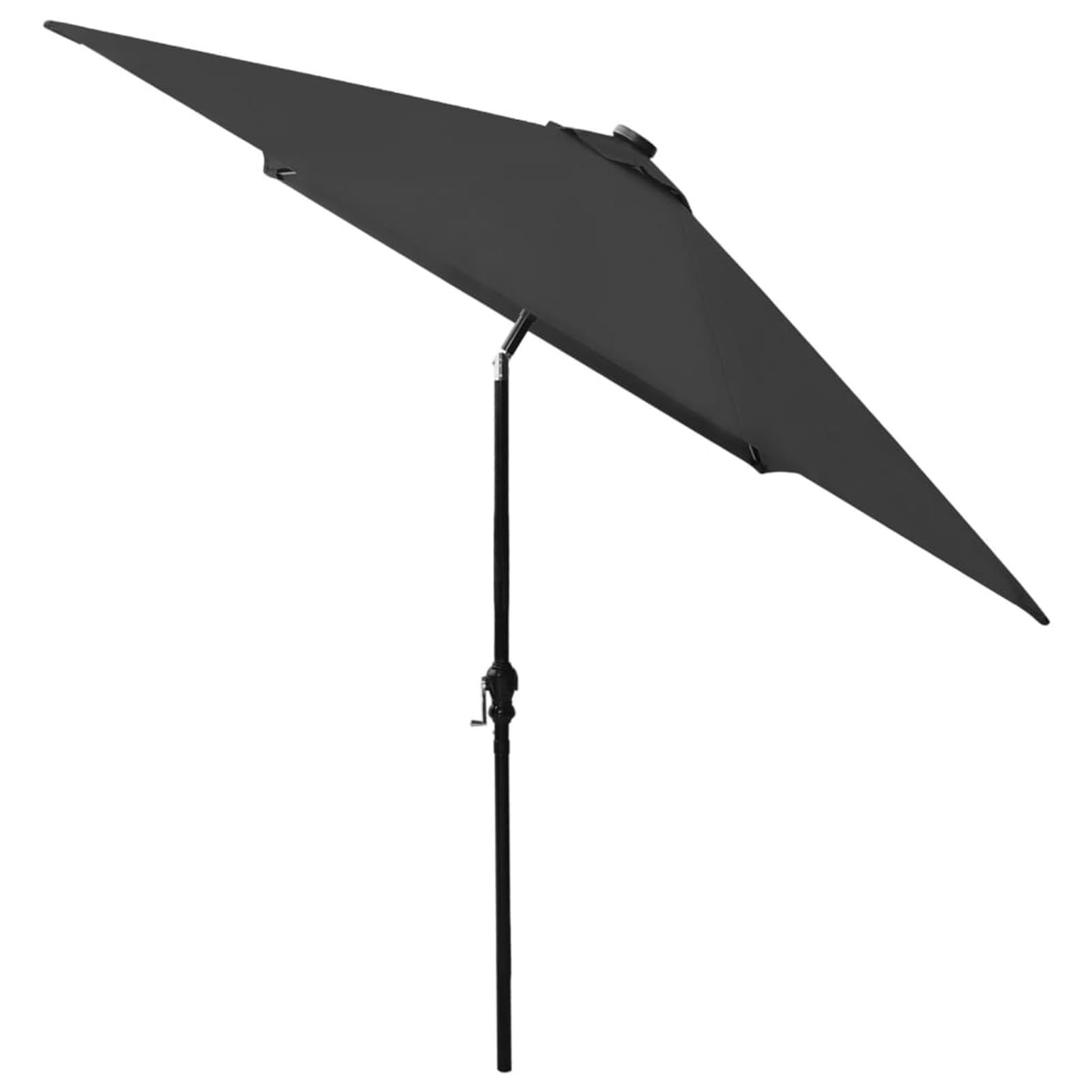 Homgoday Sombrilla de jardín con LED y Palo de Acero Negro 2x3 m Sombrilla Terraza Exterior, Sombrilla Jardín Grande Orientable Jardín Parasol Balcón
