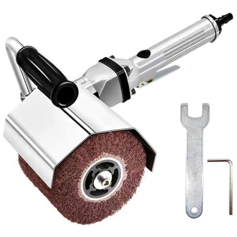 Burnishing Polishing Machine,Pneumatic Surface Conditioning Tool,Handheld Wheel Polisher Sander Wire Drawing Machine for Stainless Steel Metal Wood Polishing,2500RMP Cover