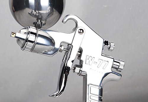 Image of High Performance W77-G HVLP Gravity Feed Spray Gun (Nozzle Size 3.5mm, Silver)