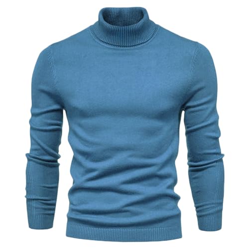 Men's Slim Fit Turtleneck Sweaters Casual Pullover Knitted Pullovers