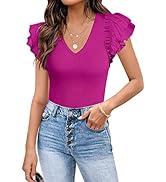 LCDIUDIU Camicie Donna,Camicette Estive da Donna A Manica Corta Beige Solido Scollo A V all'Americana Cinghia Spalle Nude Senza Maniche T-Shirt Sexy Top Tunica Sexy Casual Eleganti Camicie Larghe,M