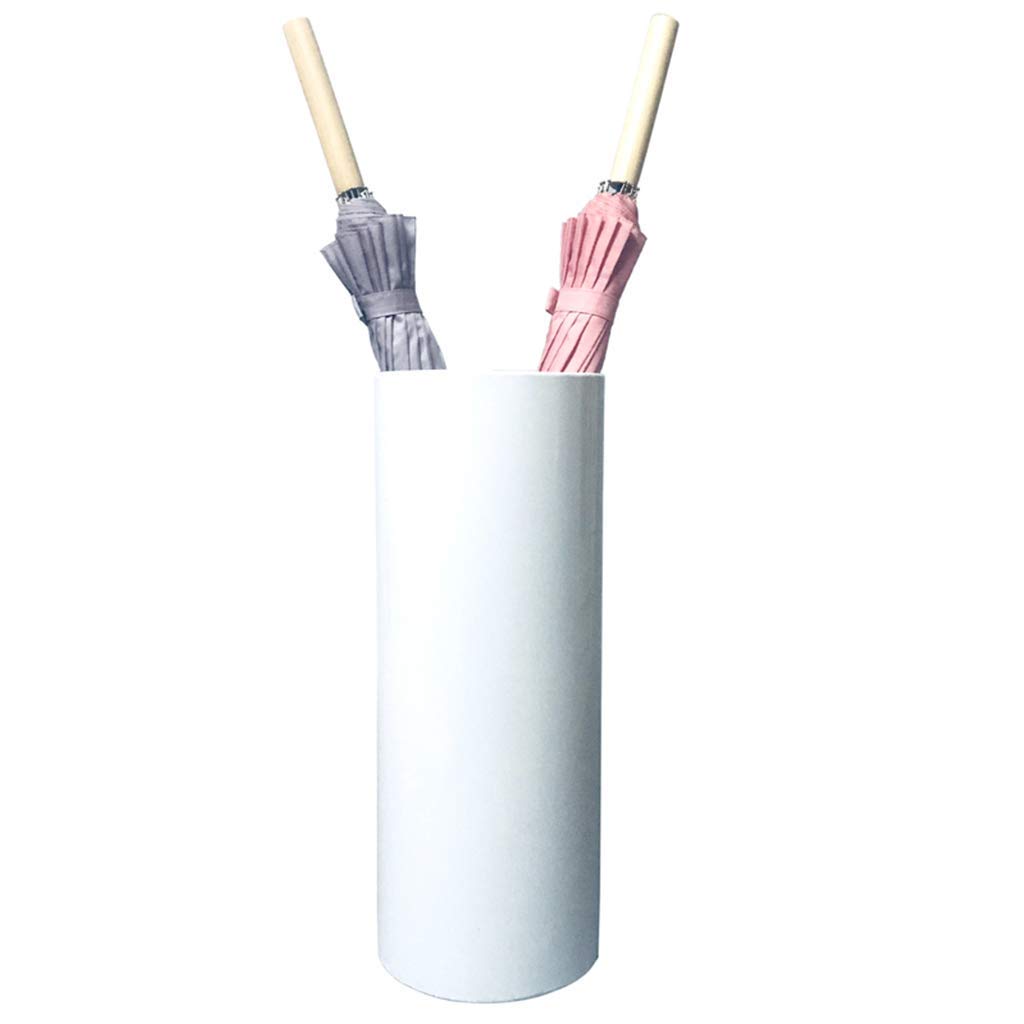 Porte-parapluie rond blanc en métal de 50 cm pour couloir et entrée moderne