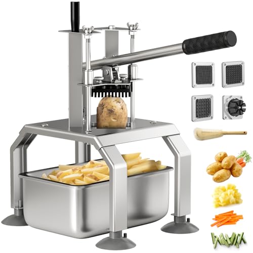 Commercial French Fry Cutter and Vegetable Fruit Dicer with 4 Sta...