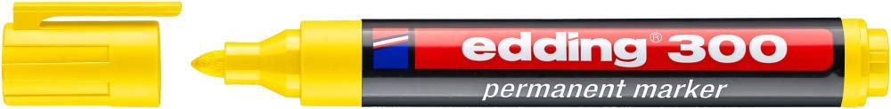edding 300 permanent markör - sarı - 1 kalem - yuvarlak uçlu 1,5-3 mm (2 paketi)