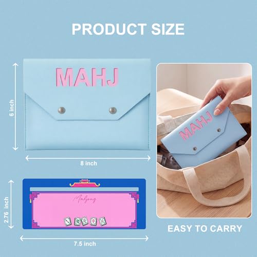 Funda de cuero para cartas Mahjong 8x6 pulgadas miniatura 3