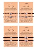MILACOLATO Pulsera Ojo Turco Pulsera 7 Nudos Roja Juego De 8 Pulseras De Mal De Ojo con Tarjeta Hechas a Mano Hilo Rojo Amuletos De La Suerte y Proteccion para Mujeres Hombres Y Niñas