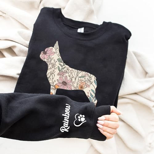 Personalized Dog Mom Floral Sweatshirt, Dog Mom Gift for Women, Pet Owner, Custom Dogs Gifts4
