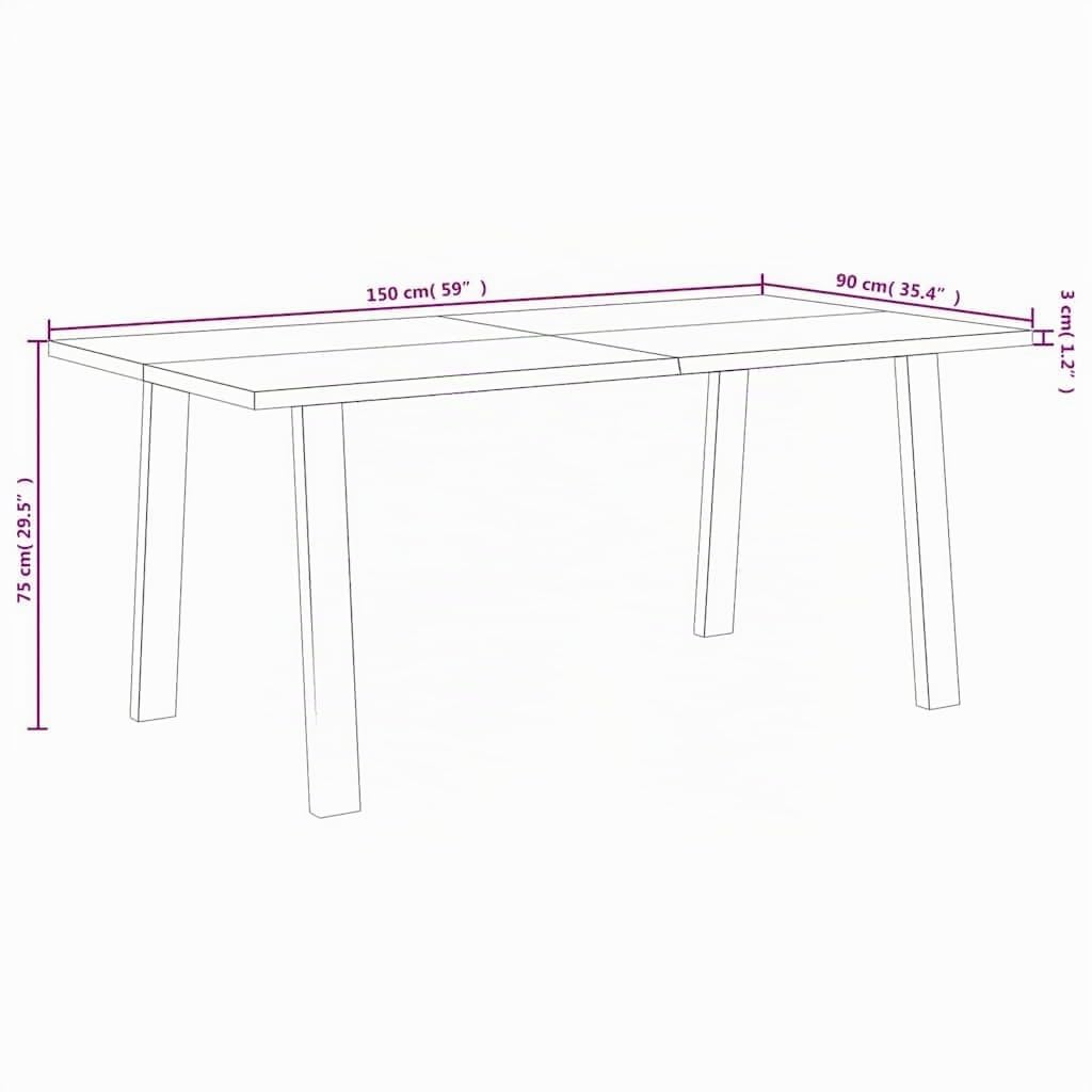 vidaXL Mesa de Comedor Madera Maciza de Acacia 150x90x75 cm