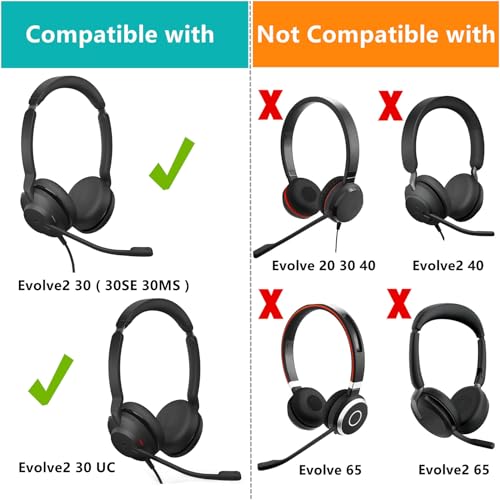 Almohadillas para Auriculares Compatibles con Jabra Evolve2 30 / 30SE / 30MS / 30UC con Cuero Proteico miniatura 2