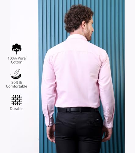 Image of CONTRARY Men's Pure Cotton Solid Stylish Casual & Formal Wear Shirt | Stylish Regular Fit Full Sleeve Comfortable Office Party Trendy Shirt - Multi Color