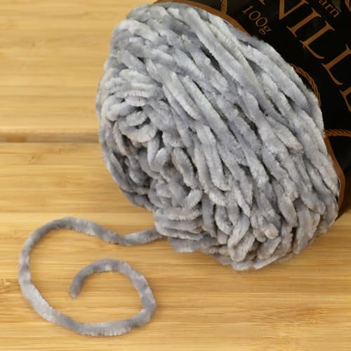 JubileeYarn Chenille Yarn - Worsted Weight - 100g/cake - Mother of Pearl - 2 Cakes, 010 Mother of Pearl - Image 3