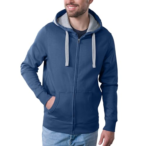 HRM Premium Kapuzenjacke mit Kontrast-Innenfutter I Basic Hoodie mit...