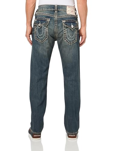 True Religion Men's Ricky Super T Jeans with Flap Pockets - Straight Fit Denim2