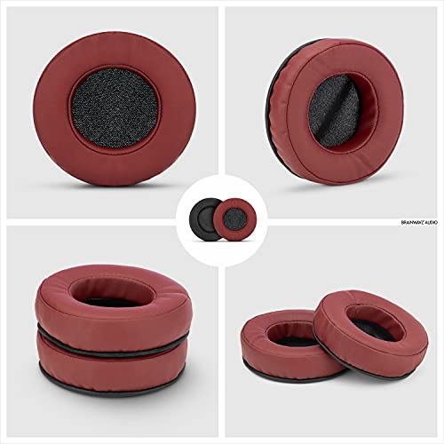 Image of Brainwavz Round Replacement Memory Foam Earpads - Suitable for Many Other Large Over The Ear Headphones - Sennheiser, AKG, HifiMan, ATH, Philips, Fostex, Sony (Dark Red)