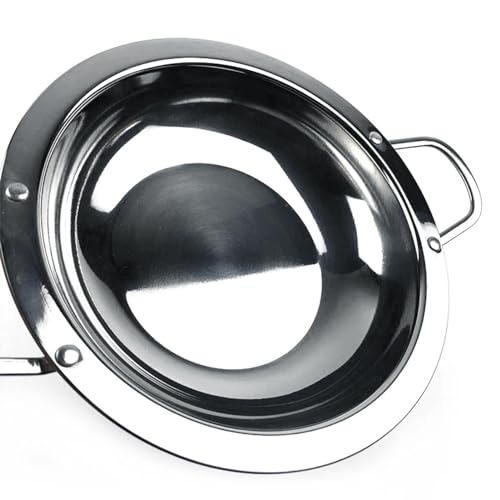 Aramox Olla de Sopa de Acero Inoxidable, Olla de Sopa de Borde Ancho con Asas Dobles, Diseño Poco Profundo de Gran Capacidad de Fondo Plano para Cocina Casera, Cocina de Negocios, Caliente,