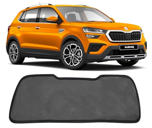 Image of Autofact Dicky Curtain for Skoda Kushaq | Custom Fit Rear Windshield Sunshade | UV & Heat Protection | Foldable Mesh | Privacy & Cooling Car Accessory