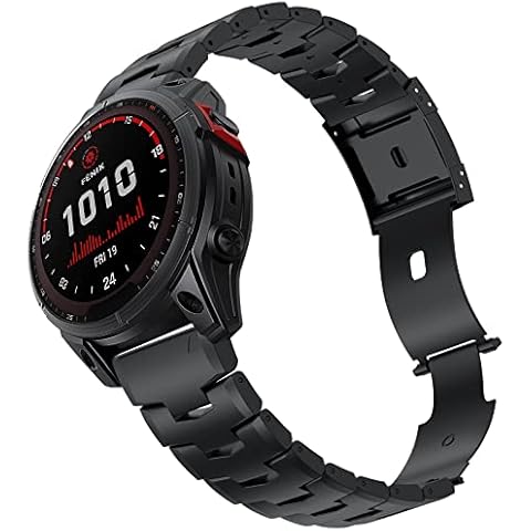 BIRDTOBR Titan Armband für Fenix 7X/ Fenix 6X/ Fenix 5X, 26mm QuickFit Verstellbares Armband mit Edelstahlschnalle für Fenix 6X Pro/Fenix 5X Plus/Fenix 3/ Fenix 3 HR/Fenix 3 Sapphire/Garmin Enduro Cover