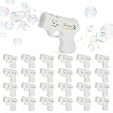White Bubble Guns for Wedding, 24 Pack Wedding Bubble Gun Machine Party Set, Automatic Bubble Guns with Bubble Concentrate, Suitable for All Types of Parties and Events (Without Battery)
