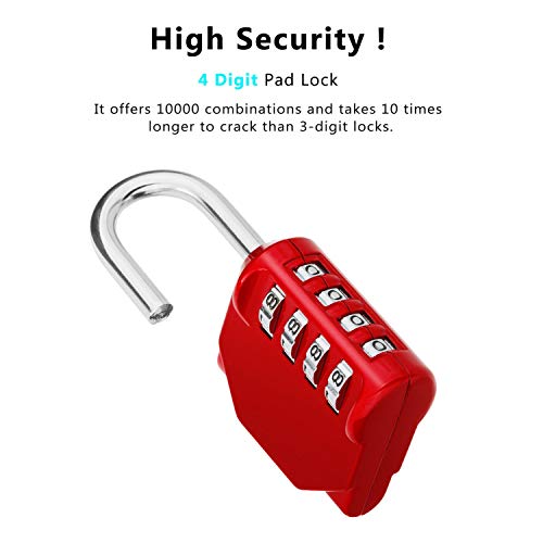 Image of ZHEGE Combination Lock, （Two Locks） 4 Digit Outdoor Combination Padlock for Gym, School, Gates, Doors, Hasps and Storage