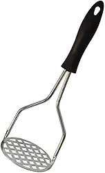 Amassador de Batata e Legumes Inox Manual Ergonômico Amassador Para Purê com Cabo Plástico Anti Calor