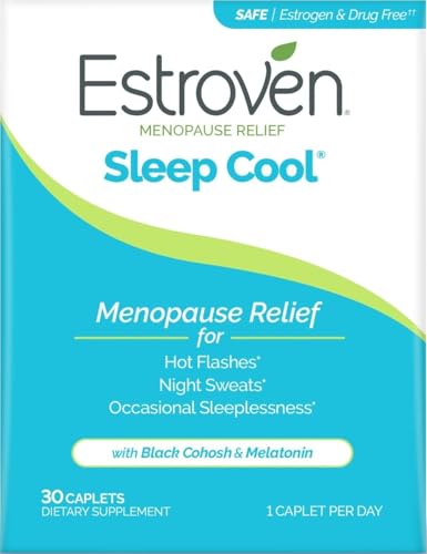 Image of Estroven Sleep Cool for Hot Flash & Night Sweats Menopause Relief, 30 Count (Pack of 12)