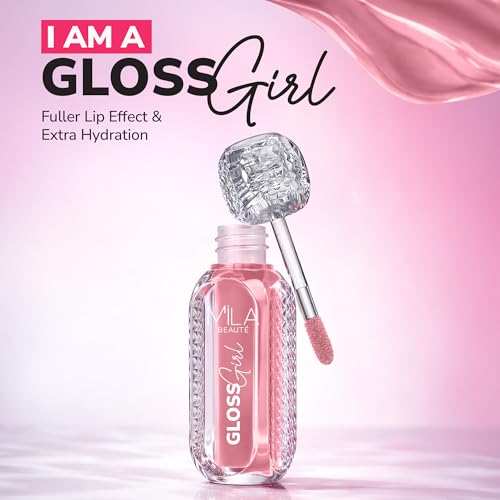 Image of MILA BEAUTE Gloss Girl Lip Gloss|Enriched With Mango Seed Butter & Hyaluronic Acid|Light Weight & Non-Sticky Formula|Gives Fuller-Lip Effect & Extra Hydration|High Shine Finish-That's Me, 2.8 Ml
