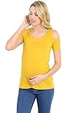 LaClef Doubled Layered Round Neck Ruched Maternity Nursing Breastfeeding Top