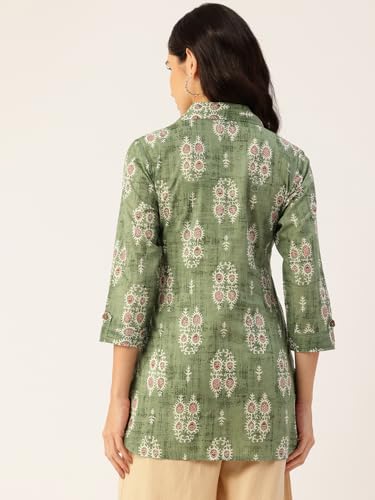 Image of feranoid Classic Collared Cotton Shirt with 3 /4 Sleeve for a Timeless Casual Look