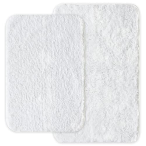 Bathroom Rugs Sets 2 Piece, Bath Rug Non-Slip Bathroom Mats with Super Shaggy Soft Microfiber Plush TPR Backing, Water Absorbent Carpets, Machine Washable Easy Clean and Dry, 16"x24"+20"x32"