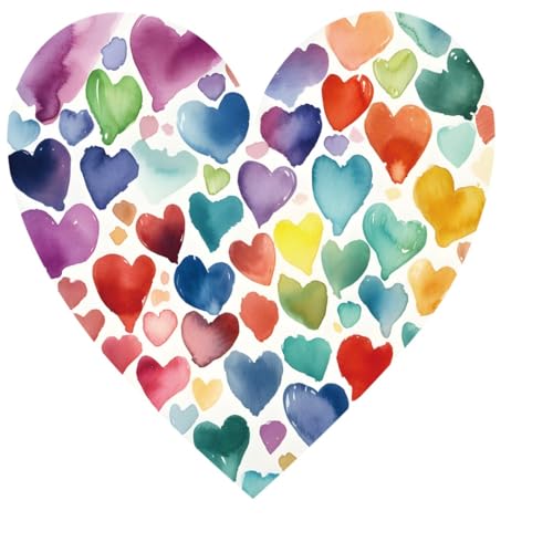 1pcs Watercolor Heart Iron Transfer Patch Heat Transfer Sticker Vinyl Design Iron Applique T-Shirt Clothing DIY Craft Applique Clothing Decoration (P2)