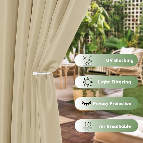 Holidayideas HR-6P-5484-CREAM Outdoor Curtains For Patio Waterproof thumb #2