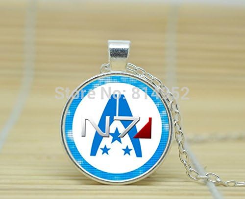 VintaStore Art Glass Necklace Mass Effect N7 Alliance Necklace A3077